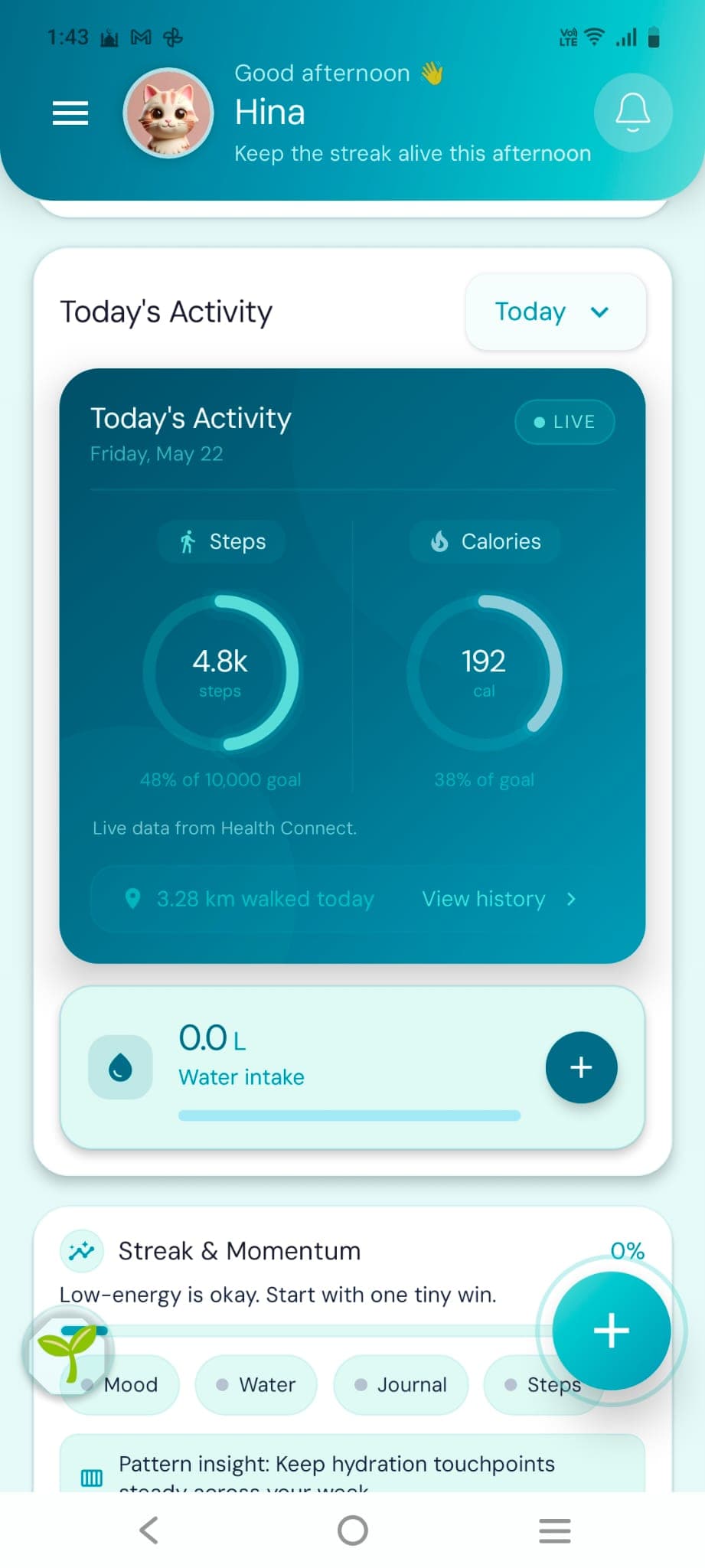 FikrLess app activity screen